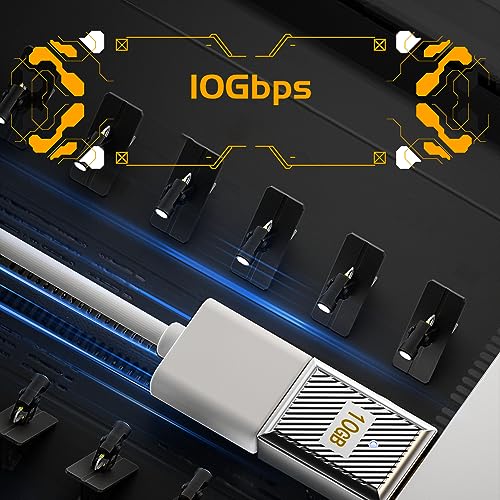 WLGQ USB 3.1 A to C Type C Adapter, Male to A Female 120w Charging 10Gbps Mechanical Armored Aluminum Alloy Shell U-Shaped Elbow - Image 4