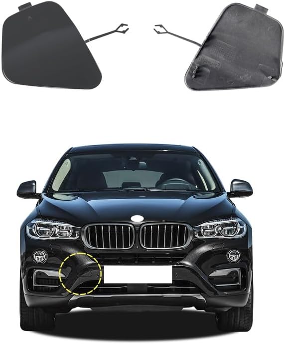 Car Front Bumper Tow Hook Cover Compatible with BMW X6 F16 Fit 28iX 30dX 35iX 40dX 50iX xDrive sDrive 2015 2016 2017 2018 2019 SAV Trailer Cover Cap 51117422901 Towing Eye Cap