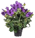  Artificielles.com - Petunia artificiel Mauve en pot H 38 cm 20 fleurs lumineux - couleur: Mauve violet