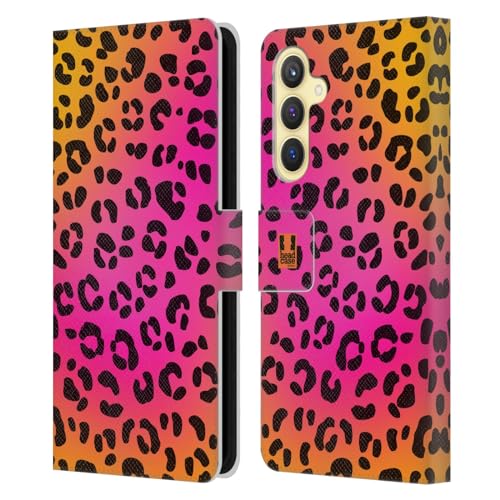 Carcasa de cuero Galaxy S23 FE funda libro antigolpes con tarjetero estampado leopardo