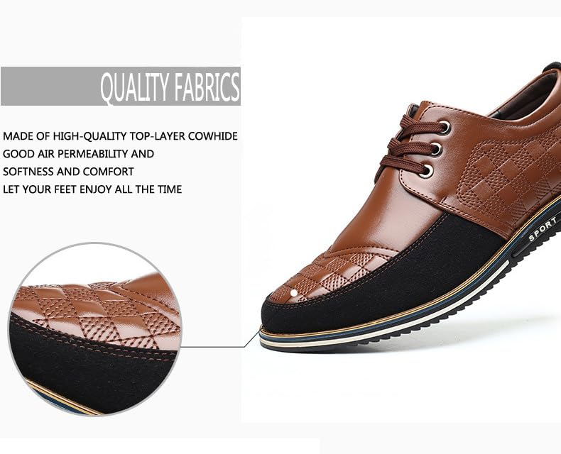 Men's Leather Lace Up Casual Oxford Shoes Fashion Business Luxury Dress Derby Shoes Formal Comfort Soft Walking Shoes Flats2