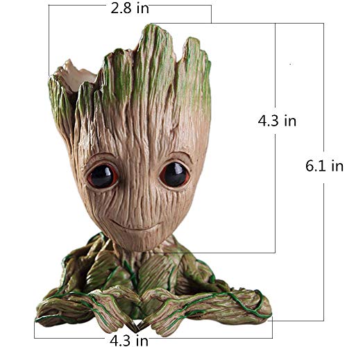 Vaso de flores Baby Groot Vaso de flores homem árvore vaso de flores com orifício de drenagem, supor