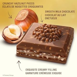 FERRERO ROCHER Premium Chocolate Bar; Milk Chocolate and Hazelnut Bar; 8 bars; 720 g