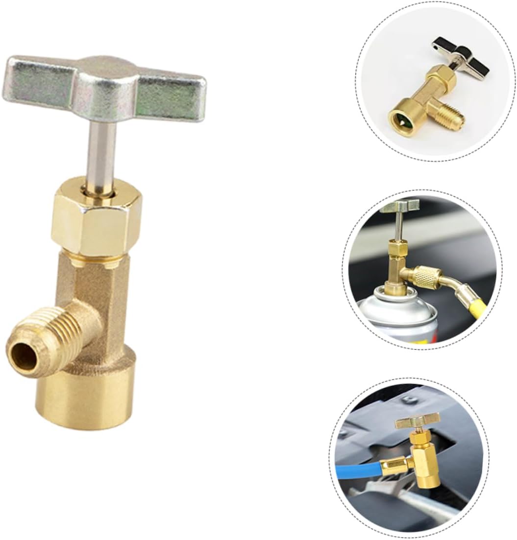 Mobestech 2pcs Can Tap Opener Tank Adapter Air Conditioner Hose Connector Self-Sealing Valve for Efficient Refrigeration Systems Compatible Thread and SAE External Thread