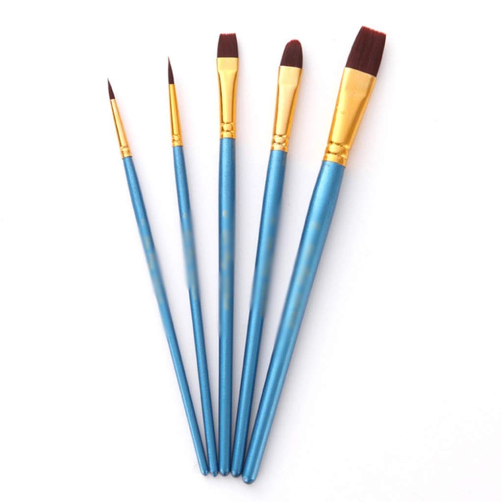 5 pz/lotto Acquerello Pennello Set Manico In Legno Nylon Pennello Penna Pittura A Olio Professionale Strumento di Disegno Rifornimenti di Arte(C)