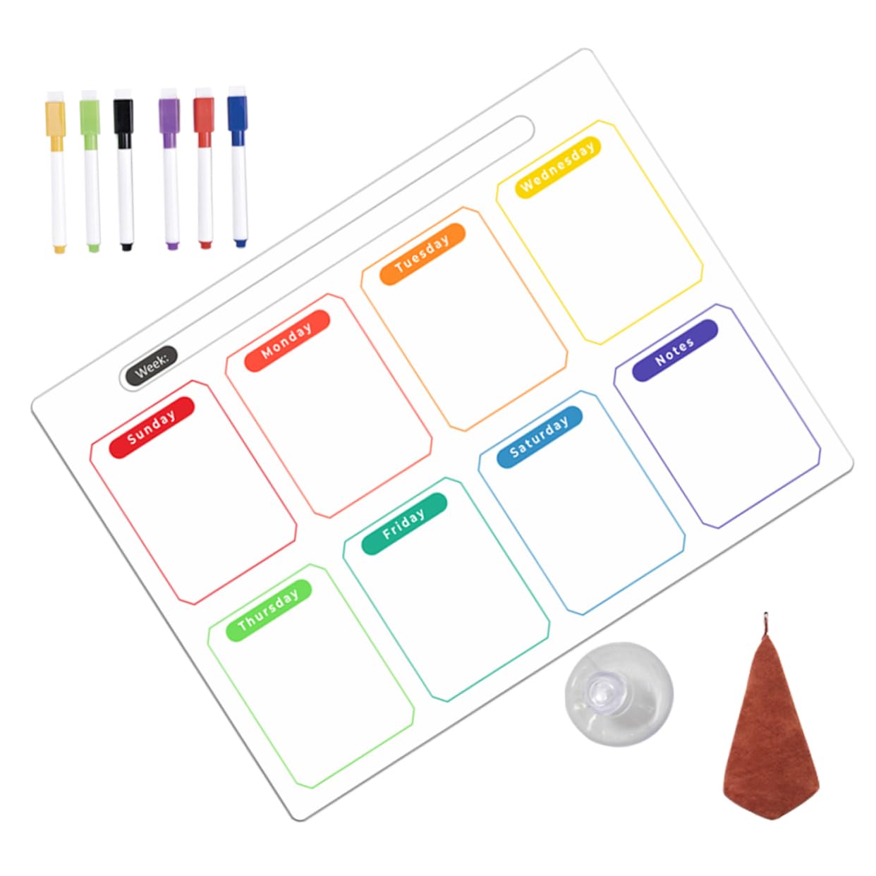 4juegos Tablero Magnético Erasable Para Planificación y Mensual Pizarra De Escritorio y Nevera Incluye Marcadores y Accesorios Para Organización Casa y Oficina