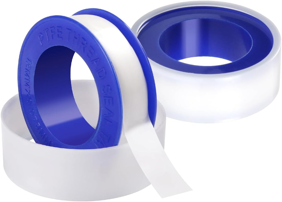 PTFE Pipe Slealant Teflon Seal Tape Plumbers Tape, Theard Flex Seal Waterproof Sealing Plumbers Tape Plumbing White Sealant for Shower, Pipes, Tap 12mm x 10m (2 pack)