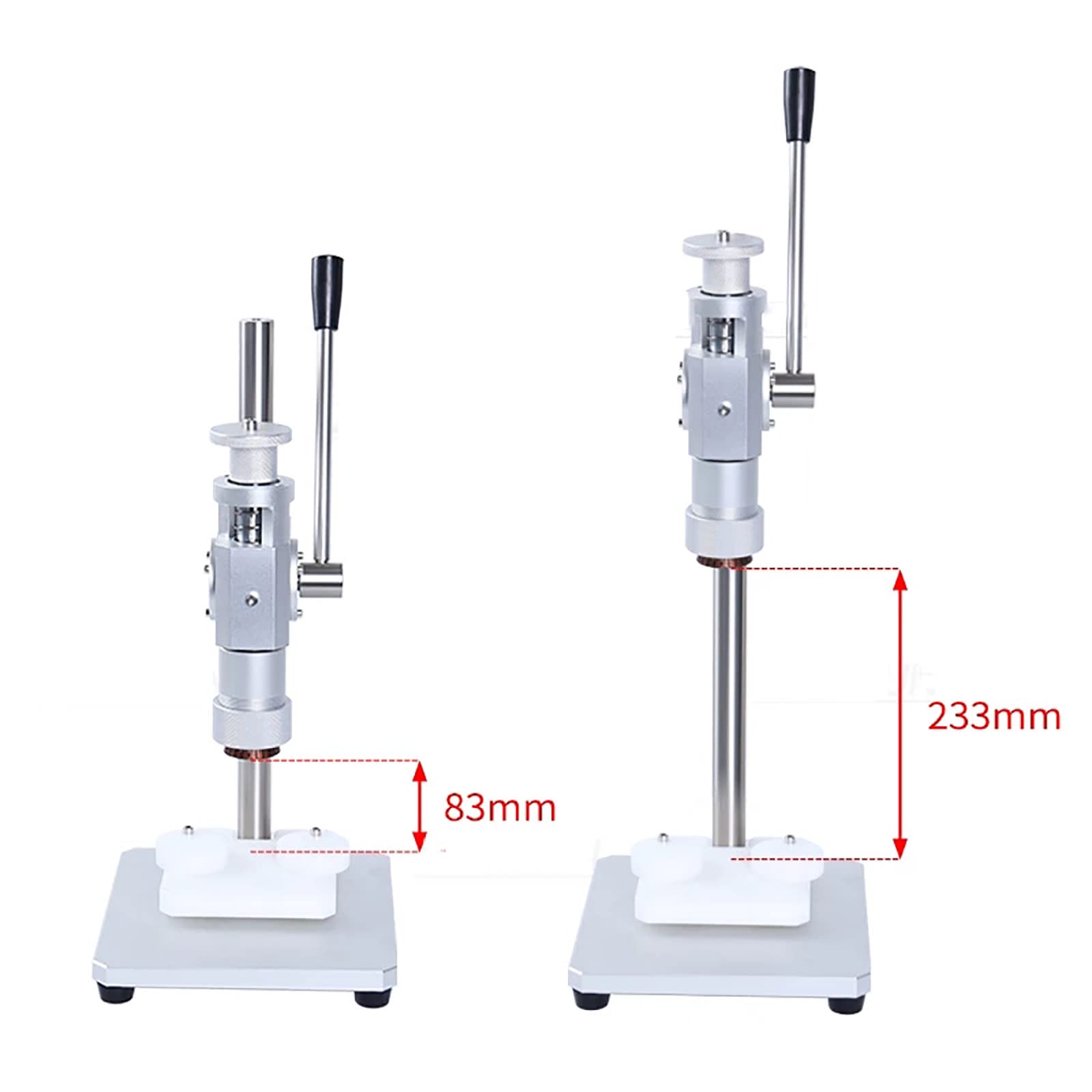 Máquina prensadora Sellado Botellas Perfume, máquina taponadora neumática Manual, con Mango Antideslizante Acero Inoxidable, Altura Ajustable para Herramientas Vidrio Metal plástico (diámetro exte