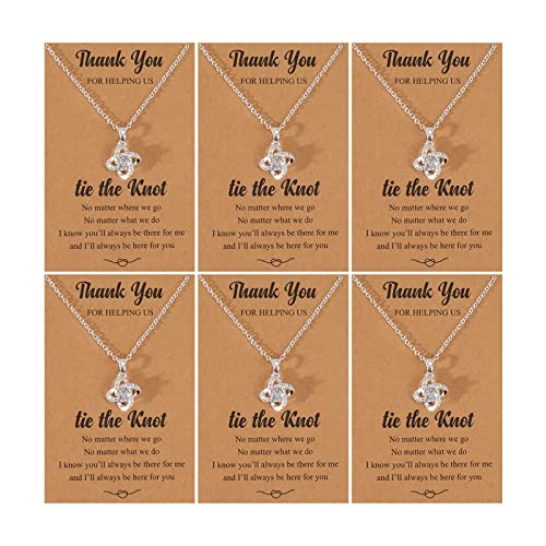 choice of all 2/3/4/6/8Pcs Bridesmaid Gifts Bridesmaid Necklace for Women Tie The Knot Necklace Wedding Gifts Bridesmaids Proposal Gift