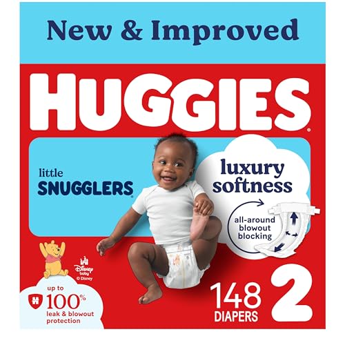 Image of Huggies Size 2 Diapers, Little Snugglers Baby Diapers, Size 2 (12-18 lbs), 148 Count, Packaging May Vary