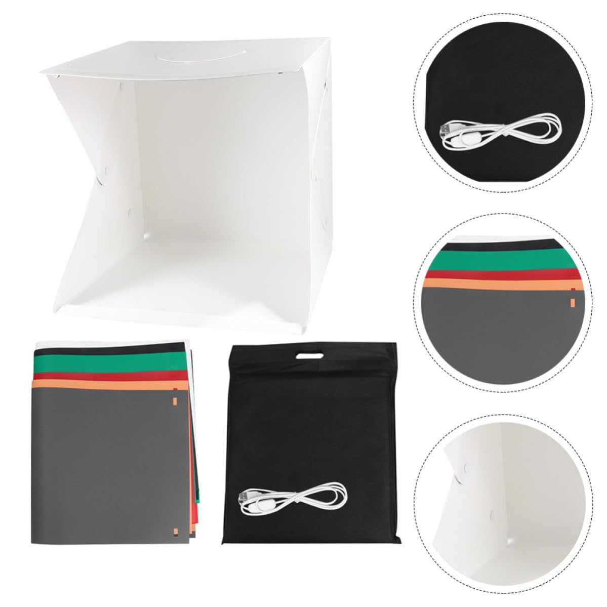 ULTECHNOVO Mini Tente de Shooting Photo Portable 40cm Éclairage LED Réglable, Fond Blanc en PVC et Polyester, Anti-Reflets pour Petits Produits et Gadgets