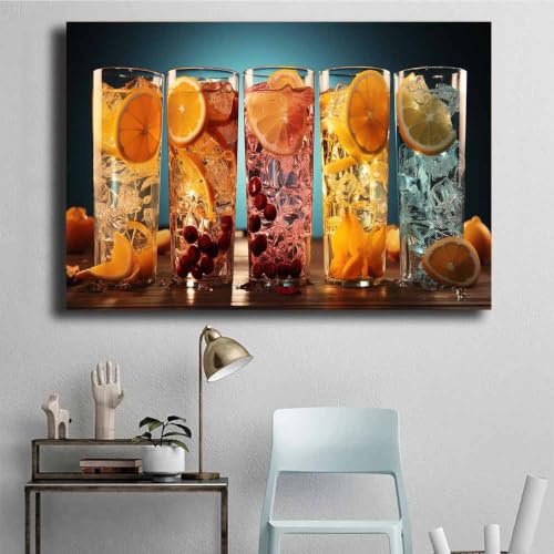 Affiche sur Toile Décoration Murale Abstraite Orange 40x60cm Encadrée