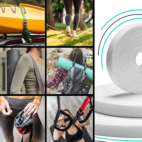 Image of TECEUM 3 /4 inch & 5 /8 inch & 1 inch & 1.5 inch & 2 inch Webbing - 10 25 50 Yards - 40+ Colors - Heavy Duty 1 Inch 1.5 Inch 2 Inch Backpack Straps - Webbing for Outdoors Indoors Crafting DIY