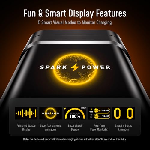 AOHI 210W PD 3.1 Laptop Power Bank 10000mAh, Dual 140W USB-C Port Charger - image 4