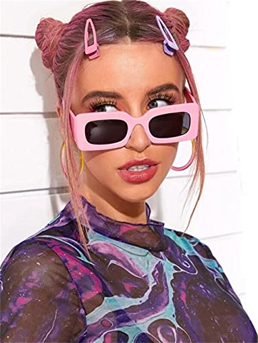 GIFIORE Retro Rectangle Sunglasses For Women Cute Colorful Trendy Chunky Square Sun Glasses2