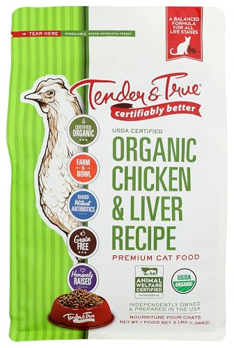 Tender & True Cat Food, Organic, Chicken & Liver Dry