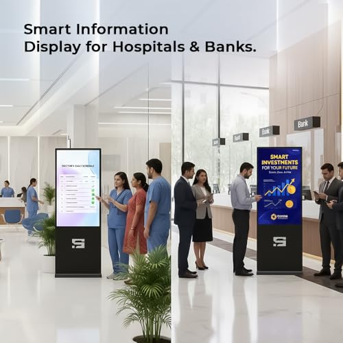 Image of Interactive Vivid Non Touch Screen Digital Standee Kiosk- Android Wi-Fi Floor Stand Digital for Restaurants, Exhibitions,Shopping Malls,Weddings&Real Estate Projects(Touch Screen,55 Inch)