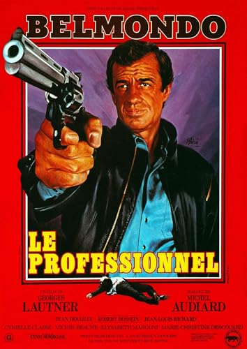 Poster affiche Le professionnel Belmondo Classic Movie Original Film