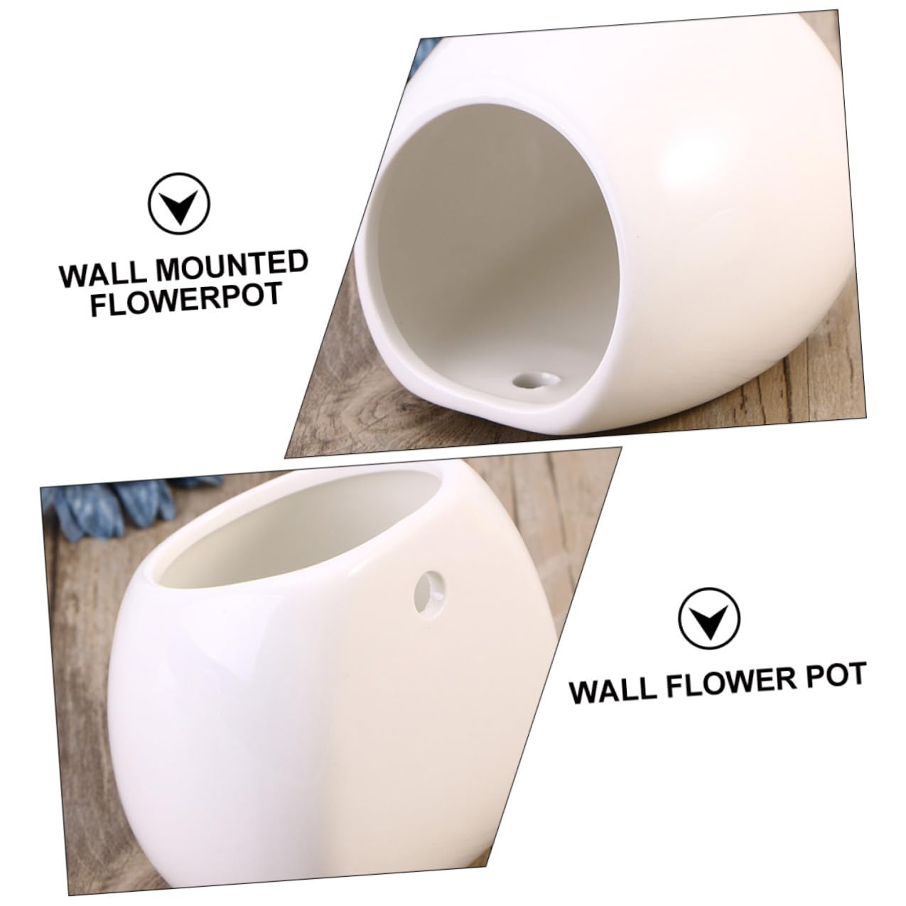 Yardenfun 4 Sztuki Częściowy Białych Ceramicznych Doniczek Ściennych Do Kwiatów Wielofunkcyjne Wiszące Dekoracje Do Domu Biura i Pokoju Trwałe i Łatwe Utrzymaniu