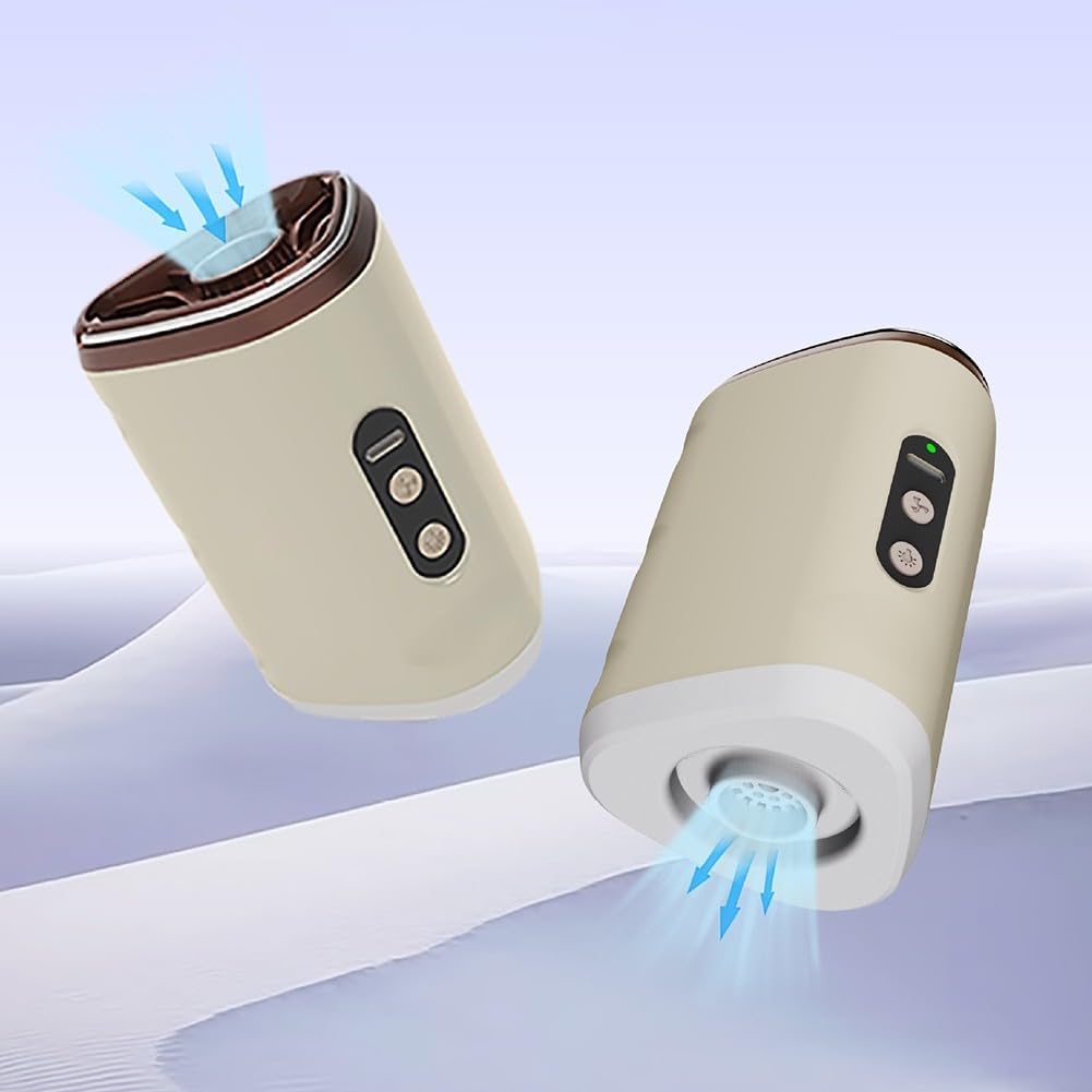 DAZZLEEX Pompe à air rechargeable 2500 mAh avec lumière LED pour camping, matelas gonflable, 4 modes de luminosité, pompe électrique portable, kaki