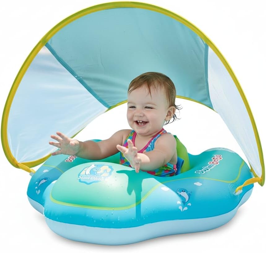 Canopy Pool Float for Infant (1 Year+) | Sun Shade Water Tube for Pool | Toddler Floater, Swim Tube & Water Accessory