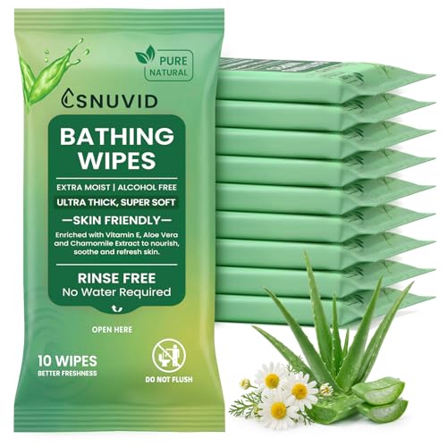 100 Extra Large Body Wipes for Adults Bathing No Rinse Extra Thick Shower Wipes for Men Women & Elderly - Great for Gym Camping Post Surgery - Soft & Gentle