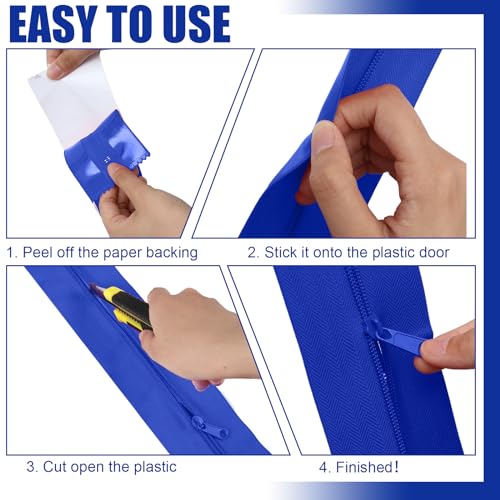Tigeen 4 Roll Heavy Duty Zipper Door Dust Barriers 7 ft x 9 Inch,Blue by Tigeen - Used condition - Image 7