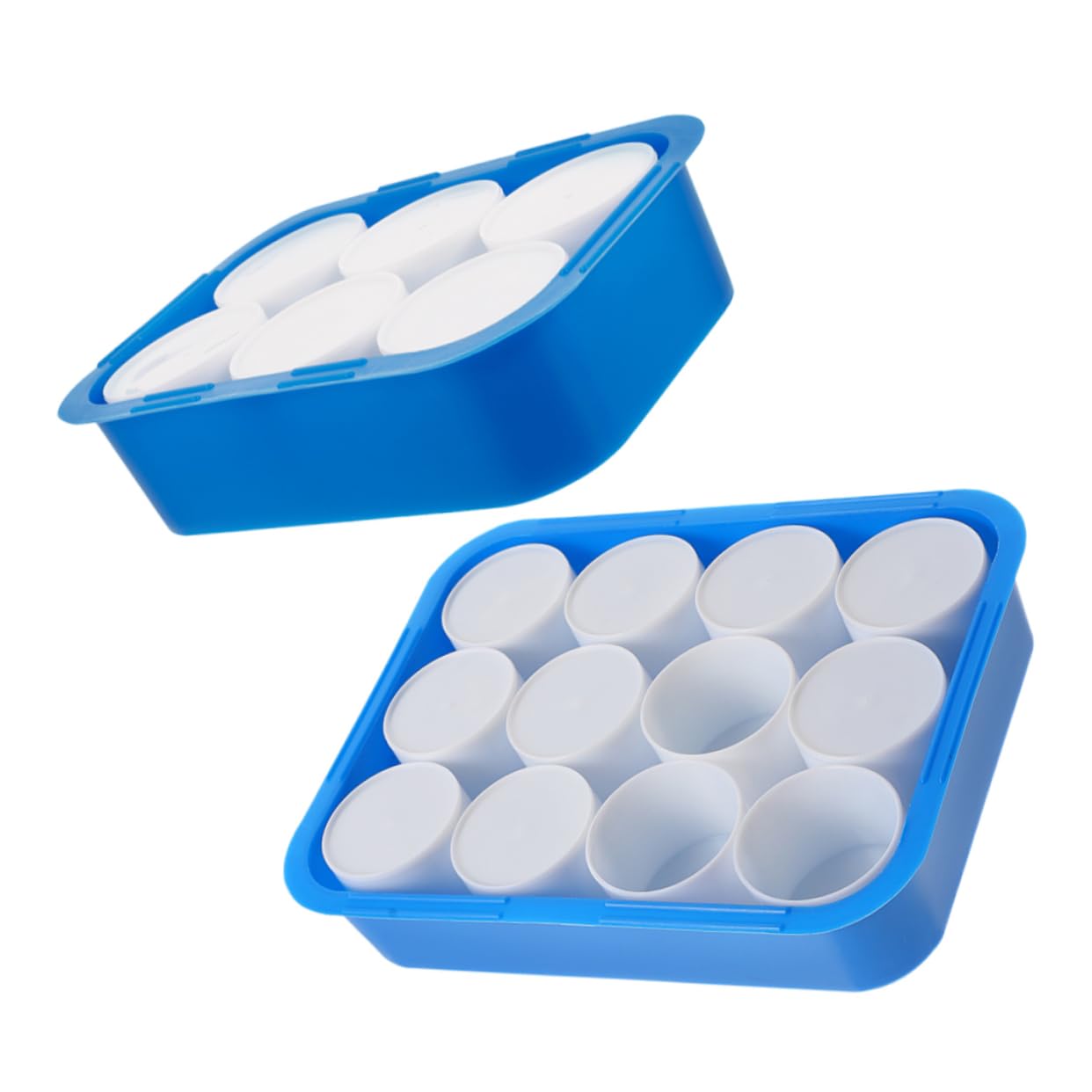 VILLCASE 2pcs Watercolor Palette Box with Compartments Cups: Empty Art Paint Mixing Tray - for Painting Portable Artists Drawing Box Supplies