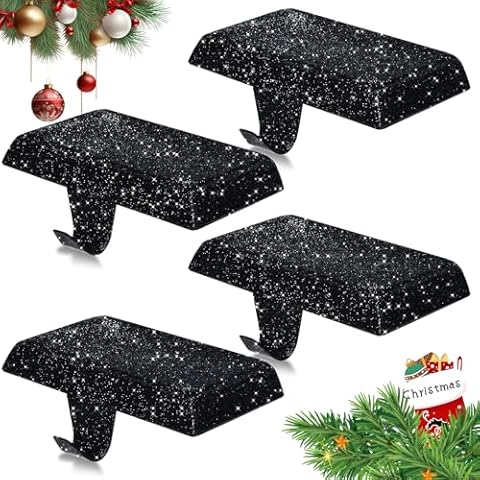 Letesult Black Glitter Christmas Stocking Holders Cover