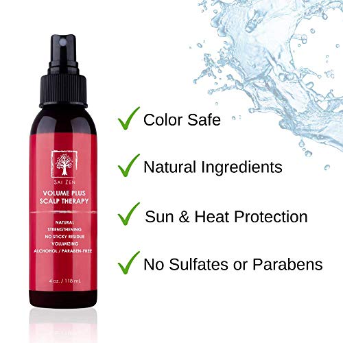 Sai Zen Volume Plus Scalp Therapy Spray | Post-Shower Hair Strengthening Formula | Made In Usa |Alcohol And Paraben Free, 4 Oz. #TOP3