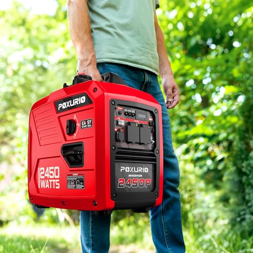 Image of 2450 Watt Inverter Generator, 120V Gas Powered Generator Super Quiet, RV Ready /EPA for RV, Camping and Home,Red