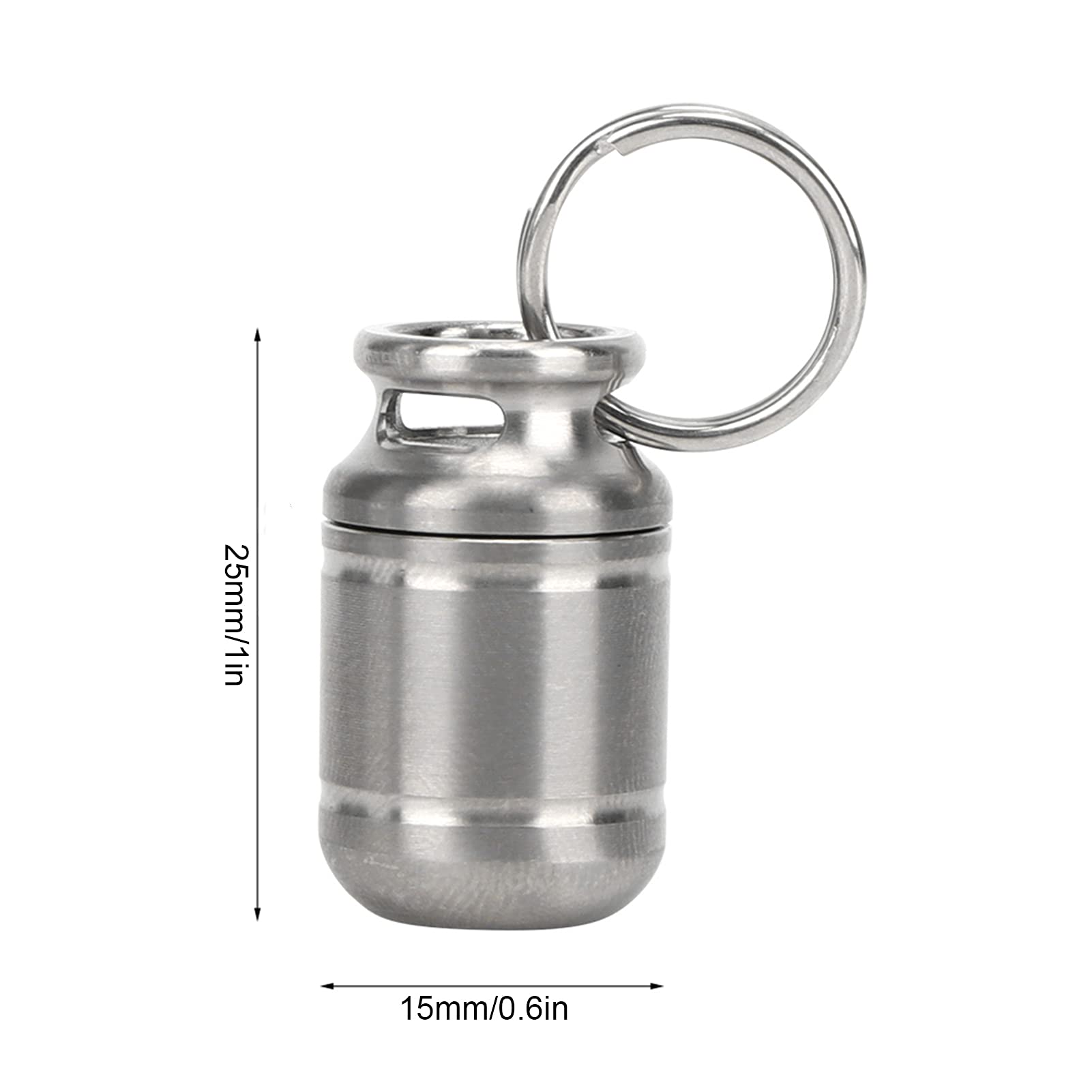 Mini Botella de Almacenamiento de Píldoras Impermeable con Soporte de Aleación de Ti Portátil