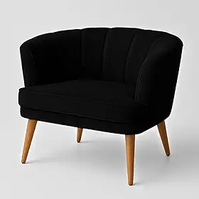 Poltrona Cadeira Decorativa para Sala de Espera Recepção Resistente Ergônomica MOBLAN decor (Preto)