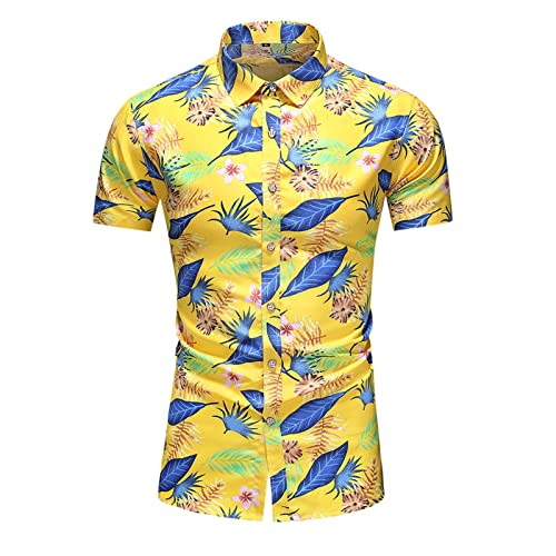 Men's Hawaiian Shirt Casual Button Down Vacation Beach Shirts Fun Tie Dye Short Sleeve Shirt Tropical Holiday Beach Shirt #TOP2