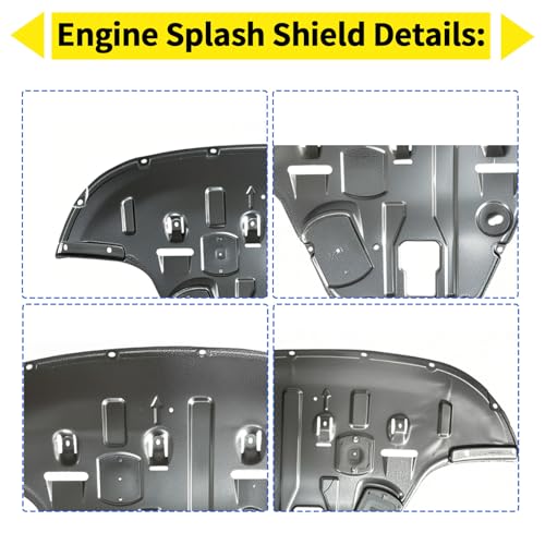 Image of Engine Splash Shield Compatible with 2021 2022 2023 2024 2025 KIA K5 Engine Lower Guard Plate Compatible with 2021-2025 KIA K5 Front Engine Guard Mud Flaps w /Screw Hardware