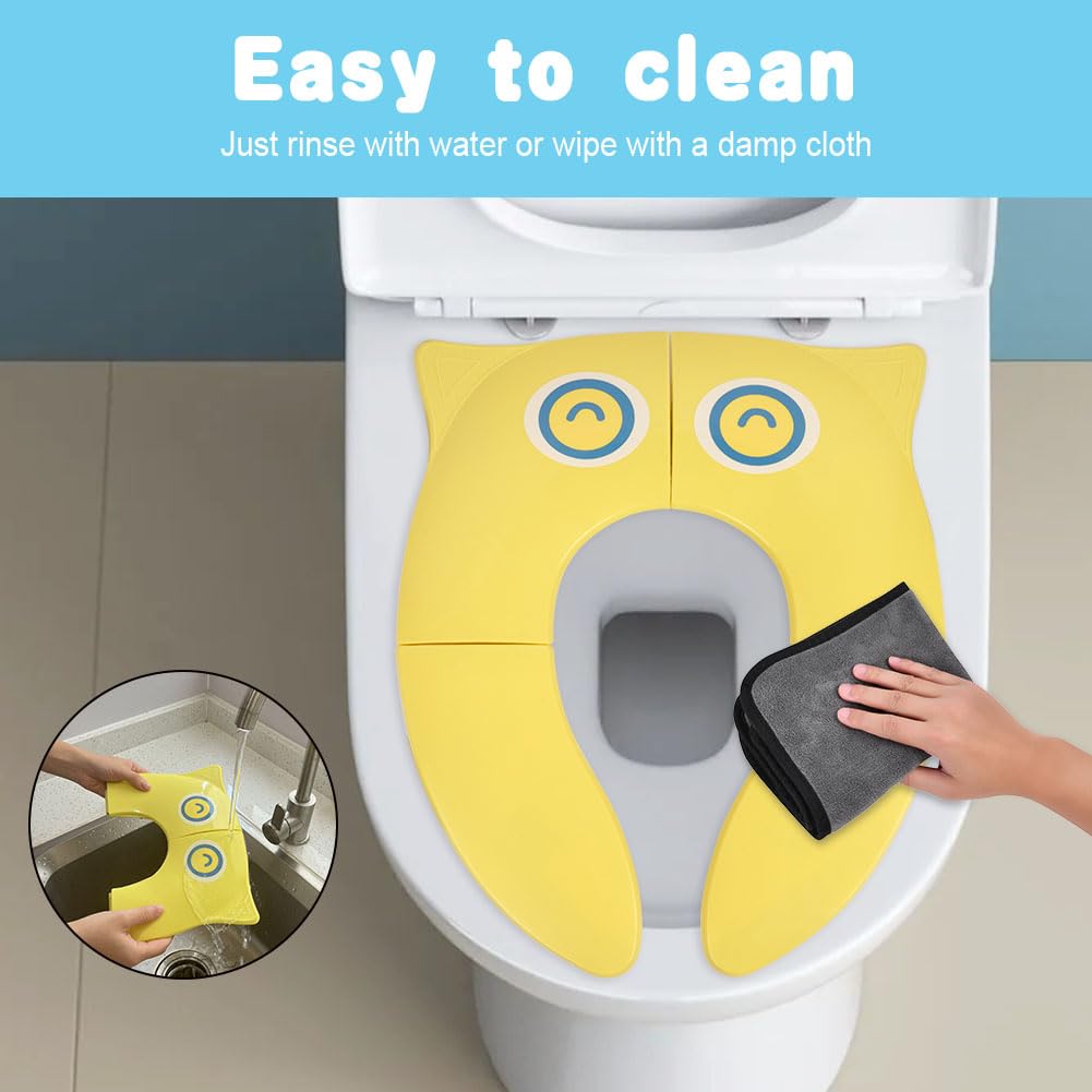 HOTUT Folding Travel Toilet Seat,Folding Travel Potty Seat for Boys and Girls with Toilet Training Reward Chart,Folding Toilet Seat with Storage Bag,Folding Potty Training Seat for Kids - Image 4