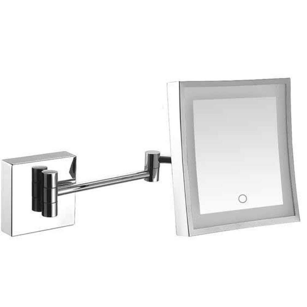 Miroir de vanité carré silver haut de gamme avec support mural extensible