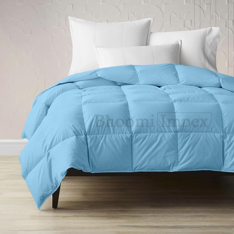 Image of Down Blanket, Extra Lightweight Summer Comforter for King Bed | 100 GSM Ac Comforter Super Soft Fluffy ComforterKing Bed Comforter | Dohar | Duvets |Soft Microfiber Fabric (100 GSM, Light Blue)