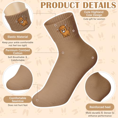 Image of Eurzom 10 Pairs Socks Womens Crew Elastic Ankle Length Cotton Socks Aesthetic Cute Lightweight Low Cut Gifts for Women