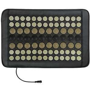 UTK Infrared Heating Pad, Natural Jade & Tourmaline Stones Heating Pad for Pain, DC Far Infrared Heating Pad for Back, Hot Stone,Auto-Off, Customized Settings, Carry Bag Included, Size: 23.5" x 16'' UTK Infrared Heating Pad Natural Jade Tourmaline Stones Heating Pad for Pain DC Far Infrared Heating Pad for Back Hot StoneAuto Off Customized Settings Carry Bag Included Size 235 x 16