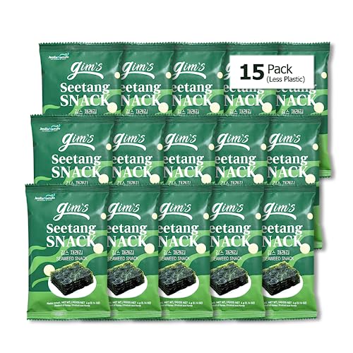 Gerösteter Seetang Snack ohne Plastikschale 4g x 15er | Natürlich, vegan & ohne künstliche Zusatzstoffe | Perfekt für unterwegs & als gesunde Beilage