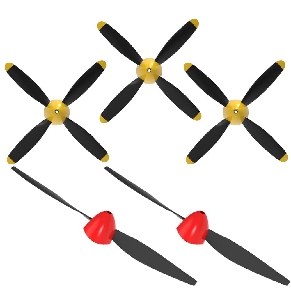 RC Plane Propellers Replacement for The Legend war Bird Series 400 4 Channel Hobby Remote Control Airplane - Set of 5 (Yellow&red)