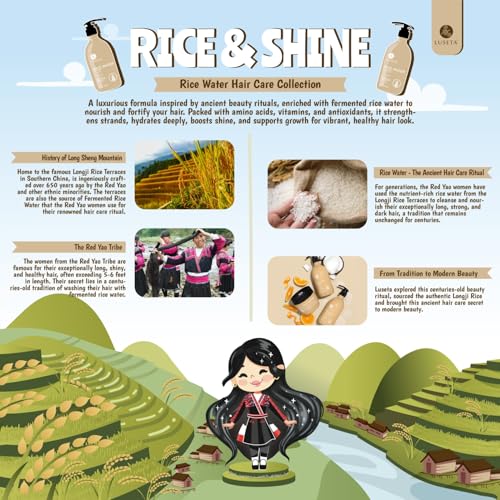 Image of Luseta Rice Water Conditioner, Hydrating Frizz Control for All Hair, 16.9oz | Rice Water Conditioner Helps Smooth Frizz, Support Elasticity and Leave Hair Soft, Shiny and Manageable