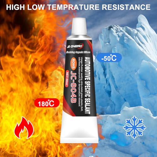 Scheibenkleber Auto, 2 Stück Karosseriekleber Schwarz, Klebstoff für Türdichtung Auto, KFZ Dichtmasse Schwarz, Schnelle Aushärtung, Wasserdicht, Hochtemperatur, Gute Abdichtung, 100ML (50ml x 2PCS)