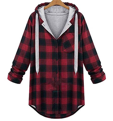 Chaqueta de cuadros gules YALI XXXXL con tejido suave y resistente de alta densidad
