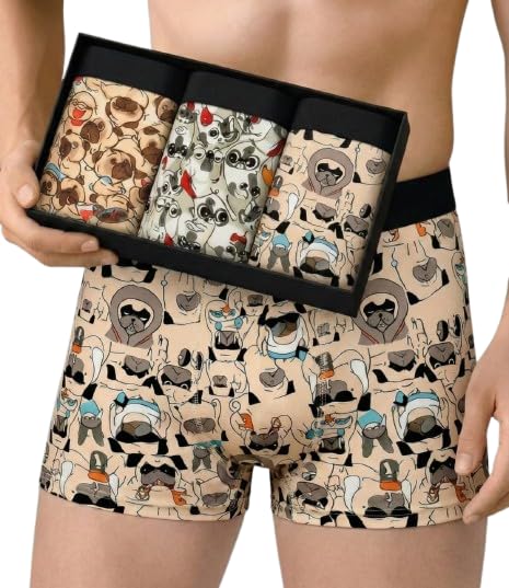 shivansh export Men’s Premium Printed Trunks | Stretchable Comfortable Innerwear | Nylon Mens Trunks | Stylish Print Boxer Briefs (Pack of 3)-picture-56