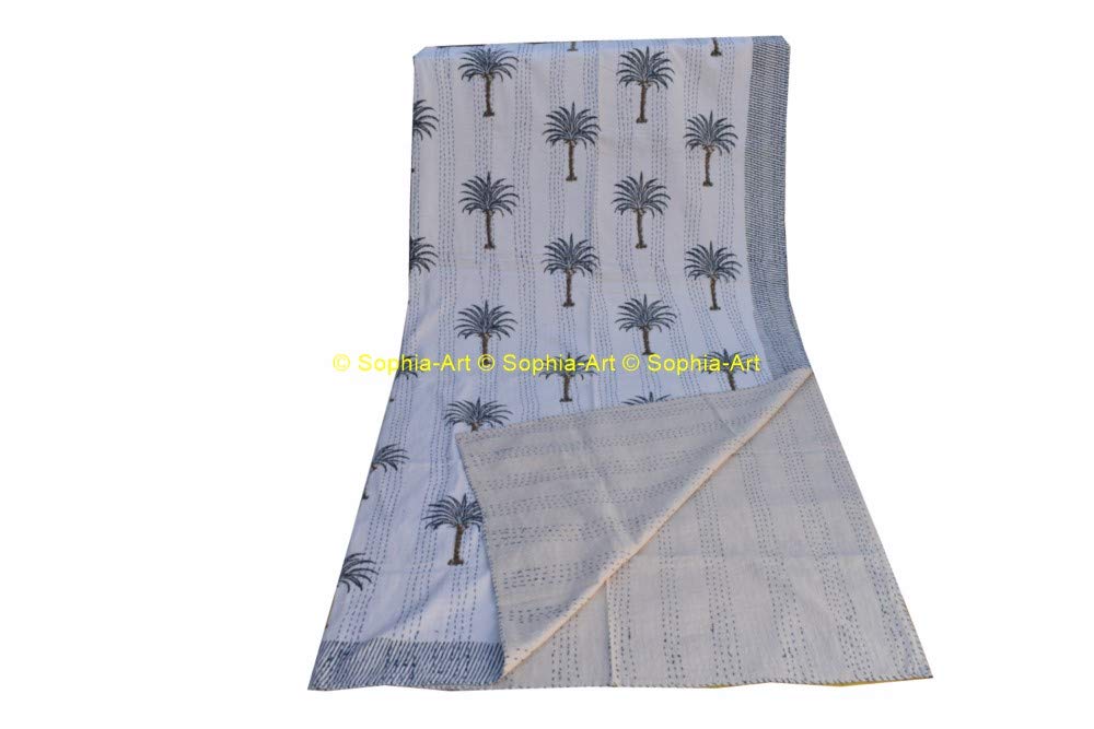 Sophia-Art Manta reversible étnica india de tamaño King o individual, estilo bohemio, tradicional, mezcla Kantha Mix, retazos, kantha ralies, colcha