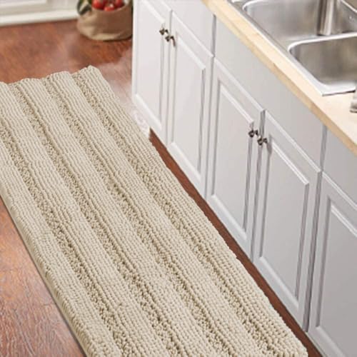 Turquoize Bathroom Runner Area Chenille Rug Oversize Non-Slip Shag Kitchen
