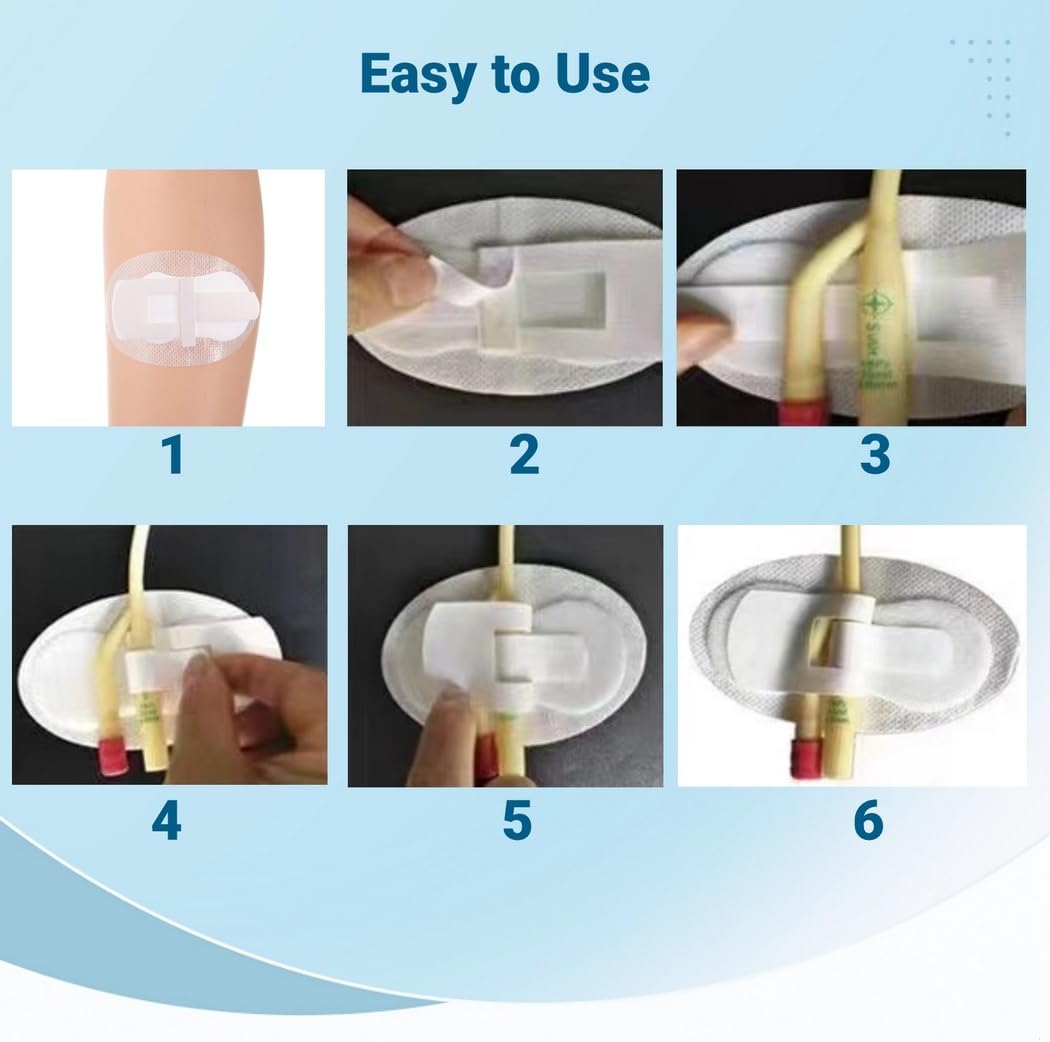 40-Pack Catheter Stabilizer Patches, Adhesive Bag Holders, Urinary Leg Bandages for Catheters