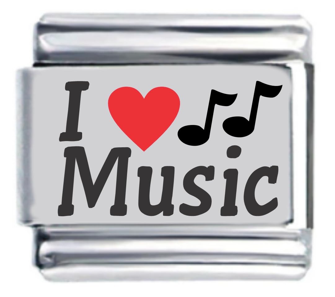 I Heart Music Red Heart Laser Italian Charm …